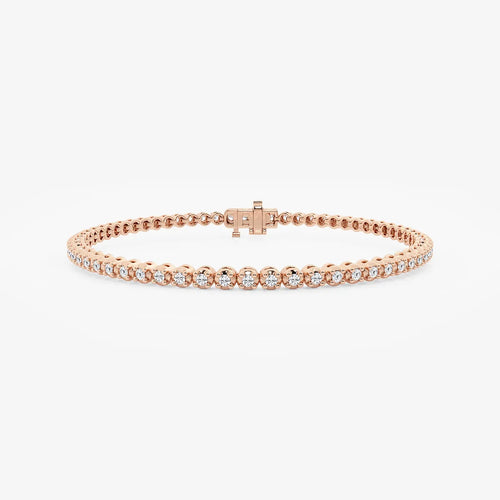 Round Lab Grown Diamond Four-Prong Tennis Bracelet