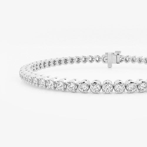 Round Lab Grown Diamond Four-Prong Tennis Bracelet