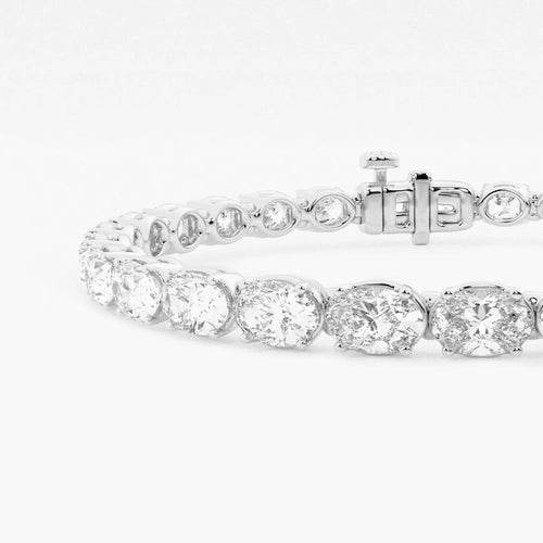 Oval Lab Grown Diamond East-West Tennis Bracelet
