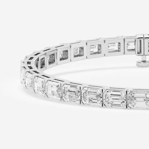 Emerald Lab Grown Diamond East-West Tennis Bracelet