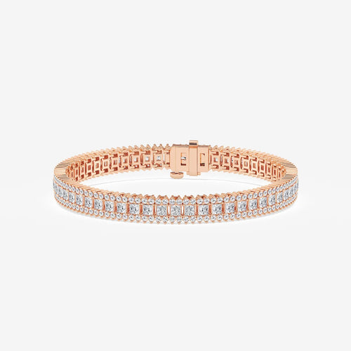 Princess Lab Grown Diamond Railroad Bracelet
