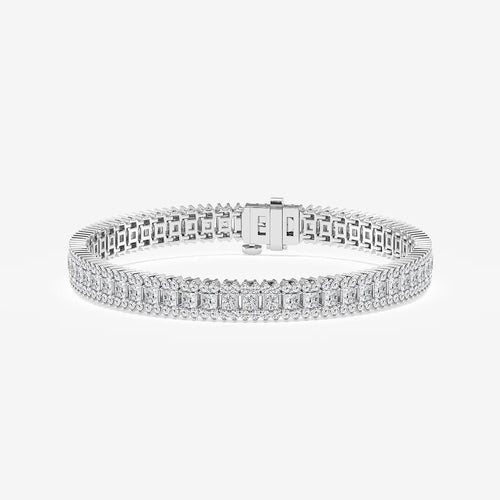 Princess Lab Grown Diamond Railroad Bracelet