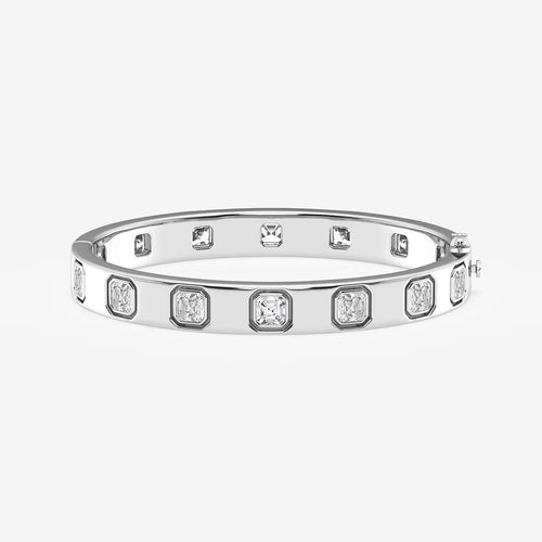 Asscher Lab Grown Diamond Bangle Bracelet