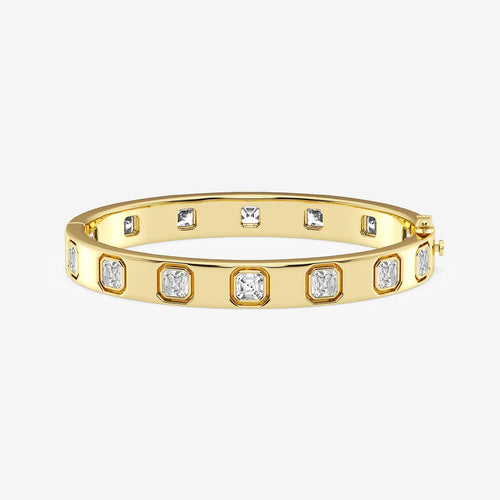 Asscher Lab Grown Diamond Bangle Bracelet
