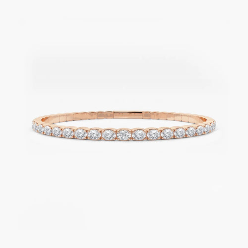 Oval Lab Grown Diamond Flex Bangle Bracelet