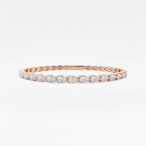 Pear Lab Grown Diamond Flex Bangle Bracelet