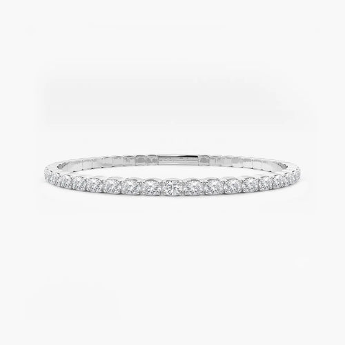Oval Lab Grown Diamond Flex Bangle Bracelet