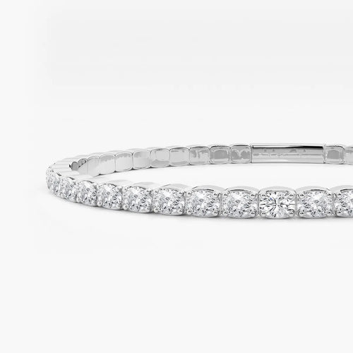 Oval Lab Grown Diamond Flex Bangle Bracelet