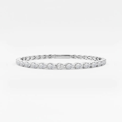 Pear Lab Grown Diamond Flex Bangle Bracelet