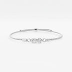 Toi Et Moi Emerald and Round Bezel Bolo Bracelet