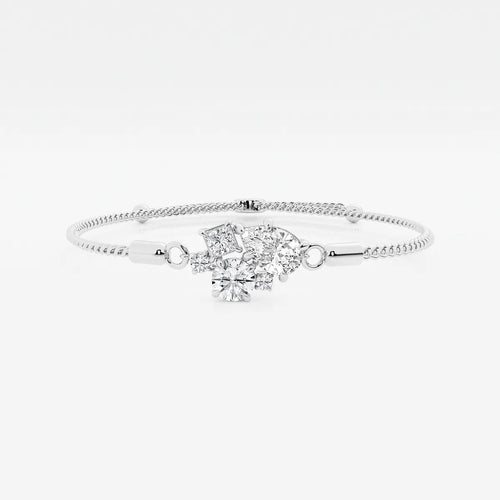 Multi-Shape Lab Grown Diamond Five Stone Bolo Bracelet