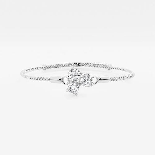 Multi-Shape Lab Grown Diamond Three Stone Bolo Bracelet