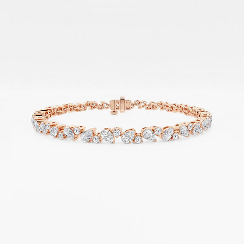 Round and Pear Lab Grown Diamond Alternating Bracelet