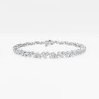 Round and Pear Lab Grown Diamond Alternating Bracelet