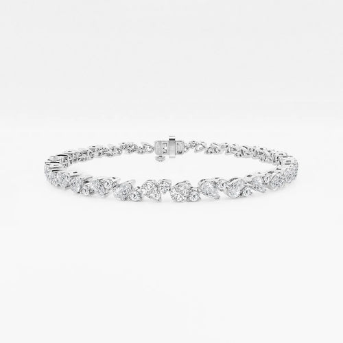 Round and Pear Lab Grown Diamond Alternating Bracelet