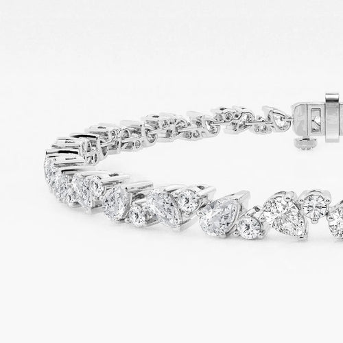 Round and Pear Lab Grown Diamond Alternating Bracelet