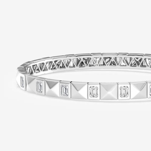 Emerald Lab Grown Diamond Bangle Bracelet