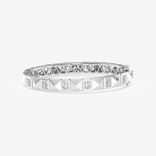 Emerald Lab Grown Diamond Bangle Bracelet