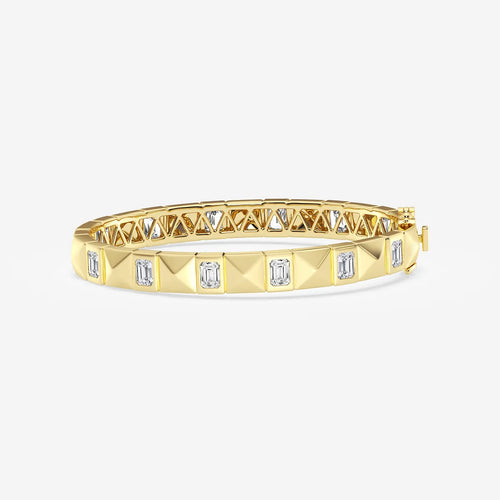 Emerald Lab Grown Diamond Bangle Bracelet