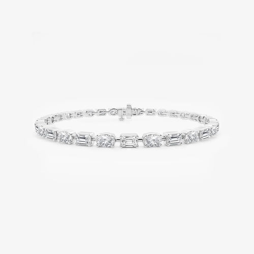 Emerald and Oval Lab Grown Diamond Alternating Bracelet