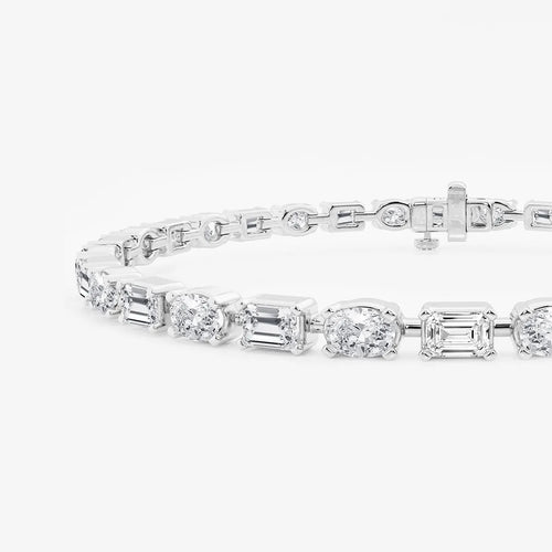 Emerald and Oval Lab Grown Diamond Alternating Bracelet