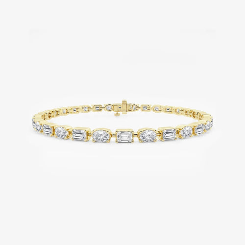 Emerald and Oval Lab Grown Diamond Alternating Bracelet