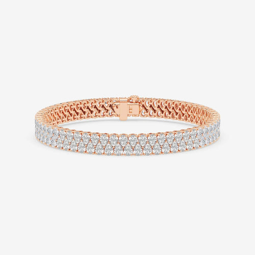 Pear Lab Grown Diamond Double Row Interlocking Bracelet