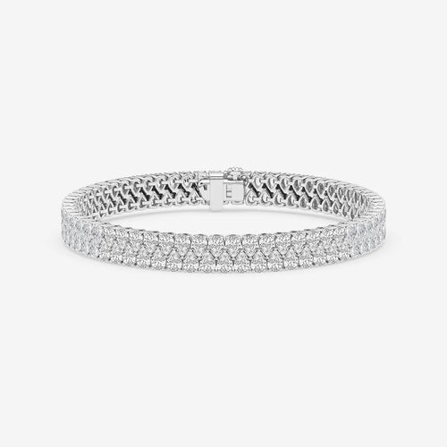 Pear Lab Grown Diamond Double Row Interlocking Bracelet