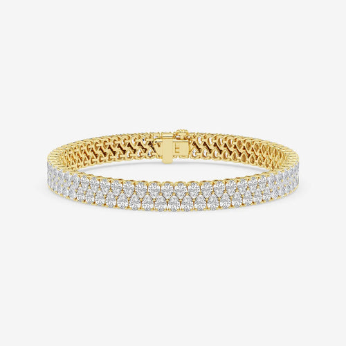 Pear Lab Grown Diamond Double Row Interlocking Bracelet