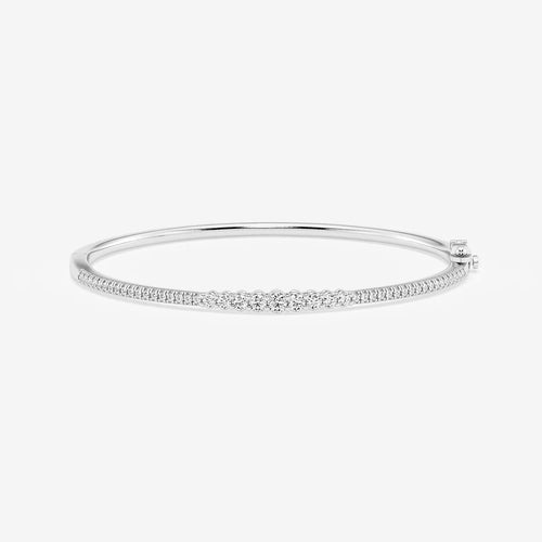 Round Lab Grown Diamond Graduated Bangle Bracelet