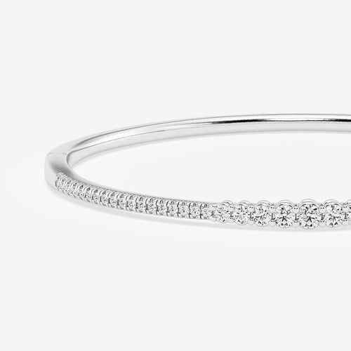 Round Lab Grown Diamond Graduated Bangle Bracelet