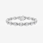 Round Lab Grown Diamond Beveled X Tennis Bracelet