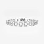 Round Lab Grown Diamond Hexagon Shape Open Link Bracelet
