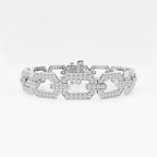 Round Lab Grown Diamond Open Link Pave Bracelet