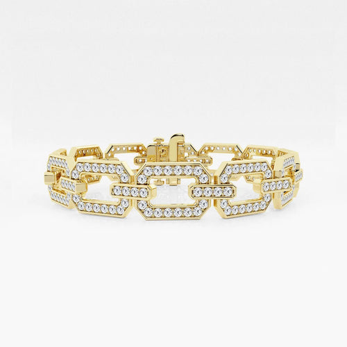 Round Lab Grown Diamond Open Link Pave Bracelet