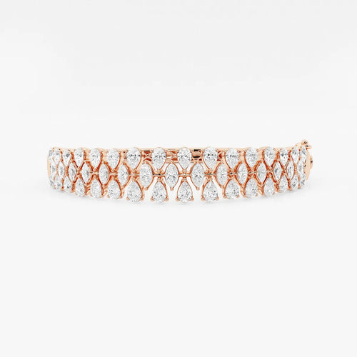 Marquise and Pear Lab Grown Diamond Bangle Bracelet