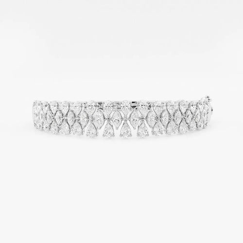 Marquise and Pear Lab Grown Diamond Bangle Bracelet