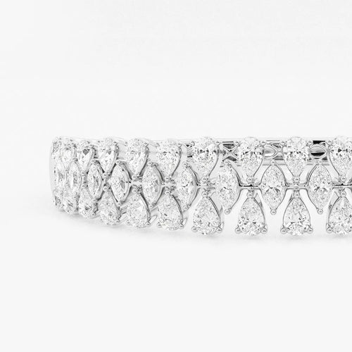 Marquise and Pear Lab Grown Diamond Bangle Bracelet