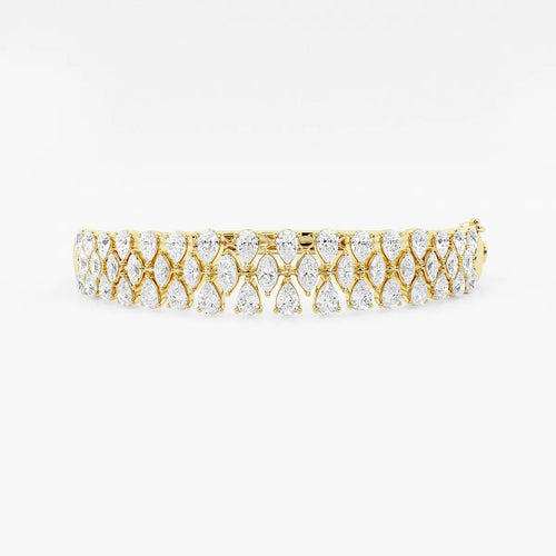 Marquise and Pear Lab Grown Diamond Bangle Bracelet