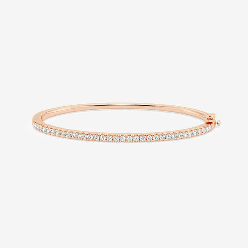 Round Lab Grown Diamond French Pave Bangle Bracelet