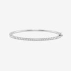 Round Lab Grown Diamond French Pave Bangle Bracelet