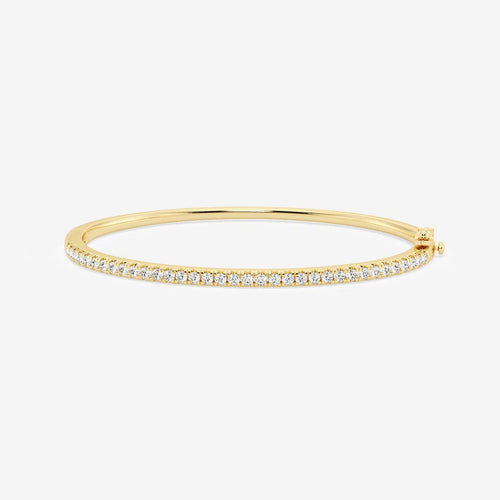 Round Lab Grown Diamond French Pave Bangle Bracelet