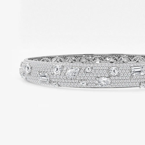 Multi-Shape Lab Grown Diamond Scatter Bangle Bracelet
