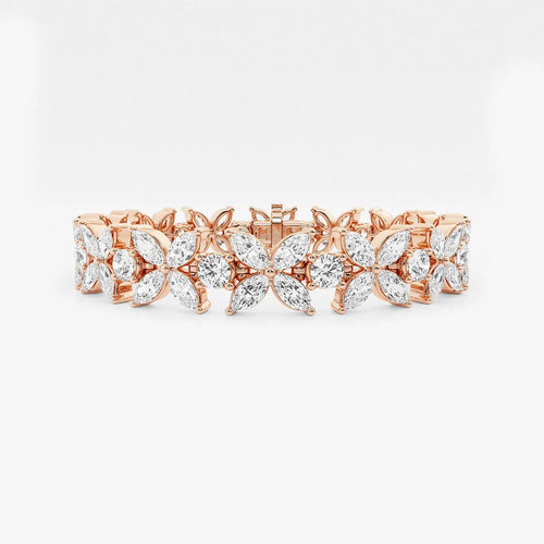 Marquise Lab Grown Diamond Flower Bracelet