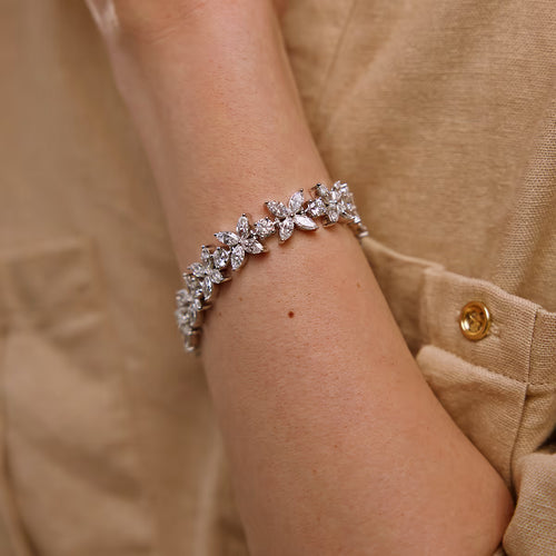 Marquise Lab Grown Diamond Flower Bracelet