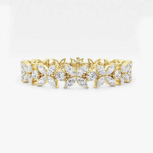Marquise Lab Grown Diamond Flower Bracelet