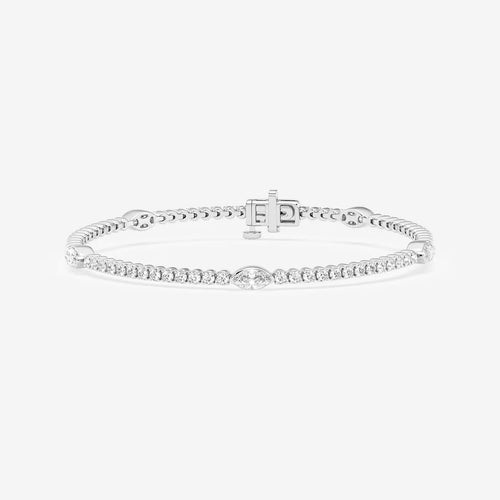 Marquise Lab Grown Diamond Five Stations Tennis Bracelet