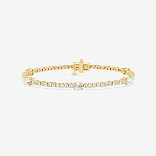 Oval Lab Grown Diamond Five Stations Tennis Bracelet