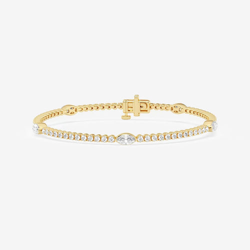Marquise Lab Grown Diamond Five Stations Tennis Bracelet