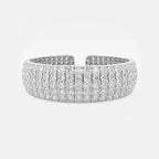 Round Lab Grown Diamond Multi-Row Flex Cuff Bracelet